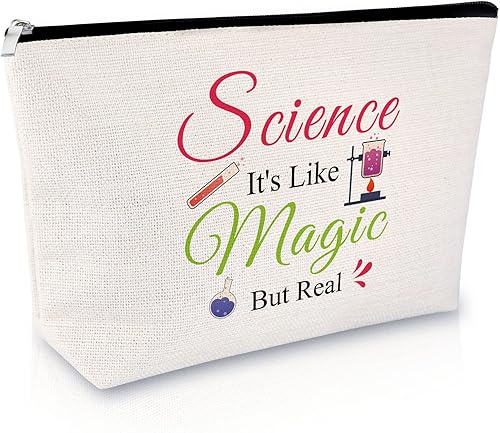 Sfodiary Regalos de ciencia para mujeres, bolsa de maquillaje, regalos para profesores de ciencia, regalo para amantes de la ciencia, científico,