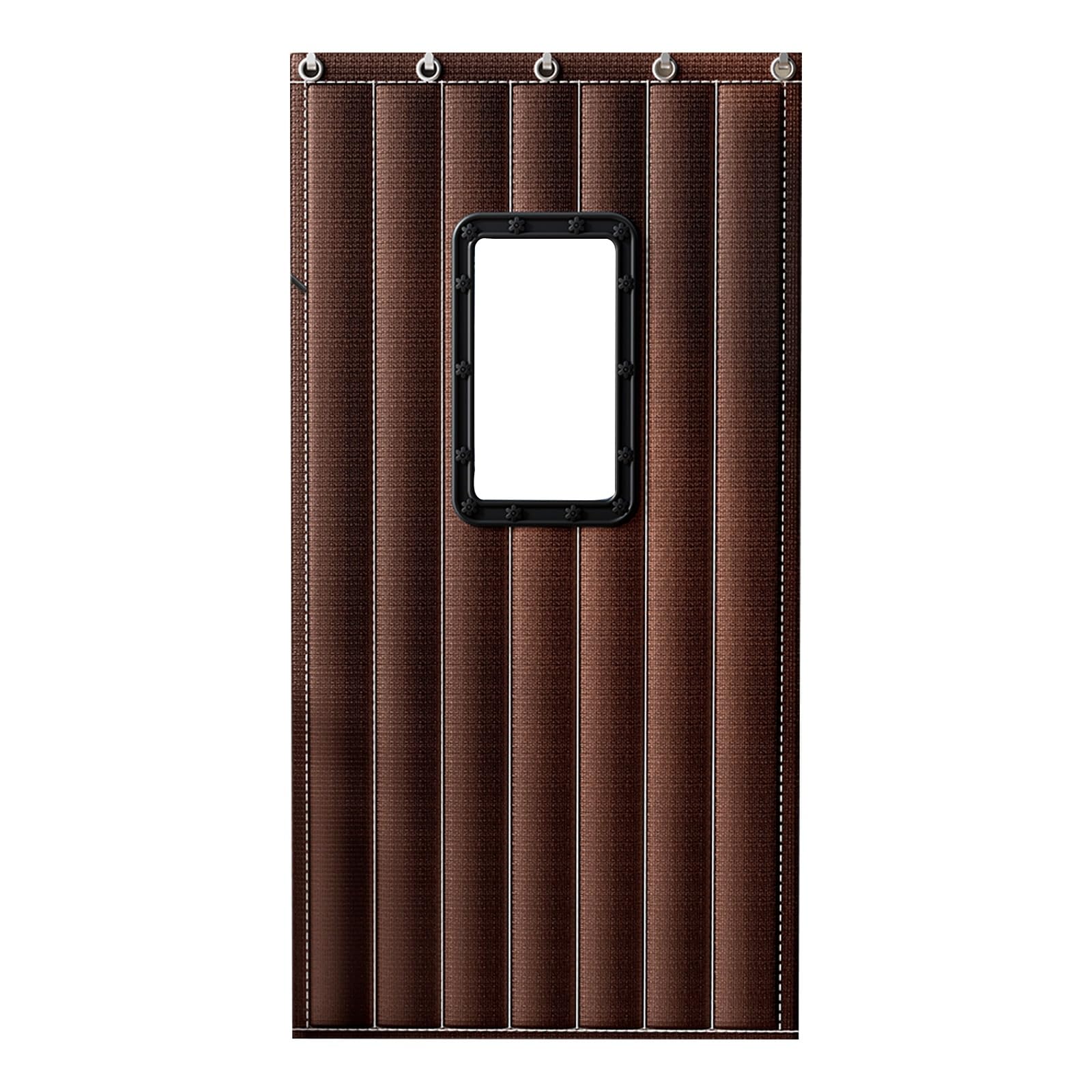 Rideau occultant thermique en matériau durable épais marron pour grande porte