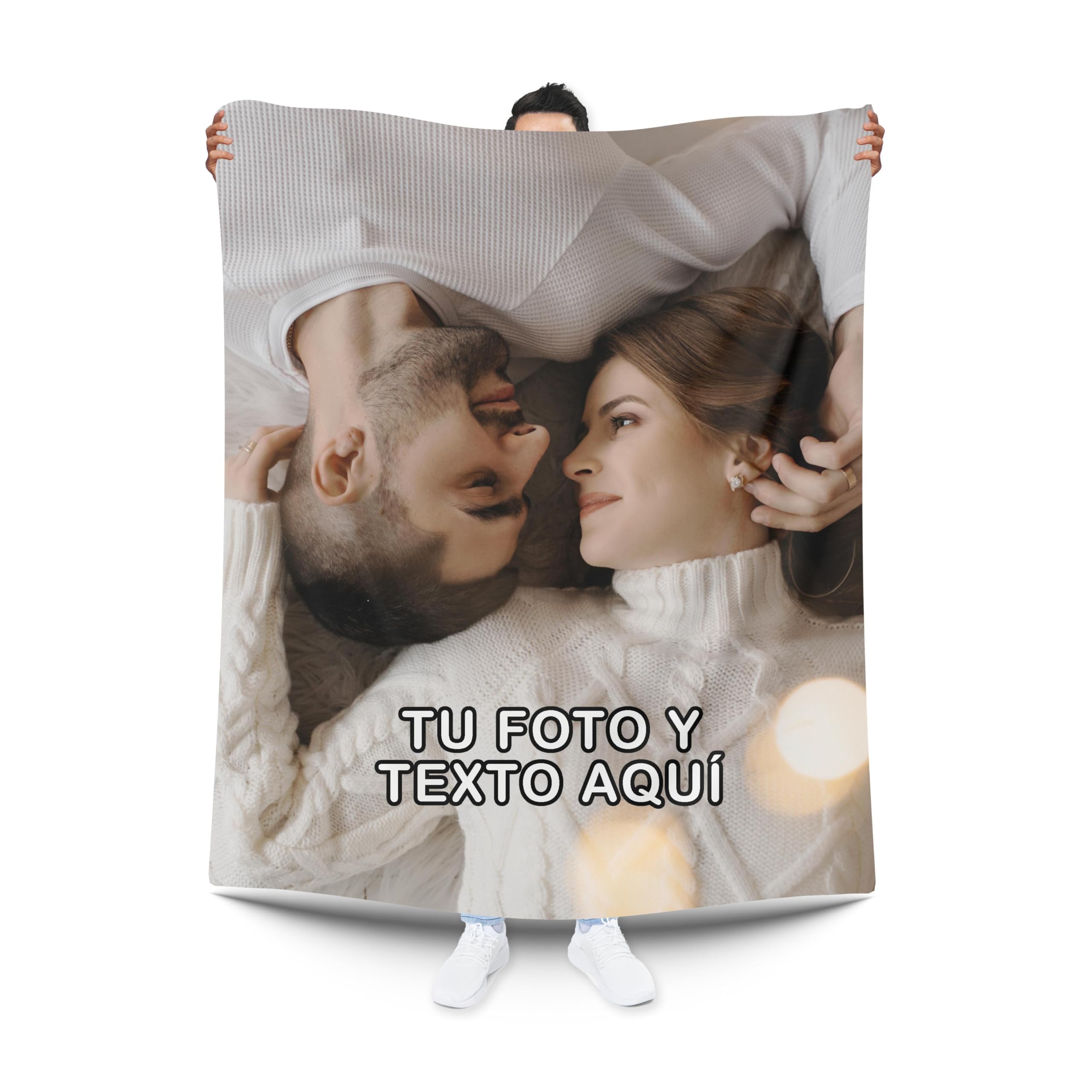 Pla Pla Pla Manta para sofá y Cama Personalizada con Foto y Texto. Manta calentita Personalizada. (150 x 200 cm.)