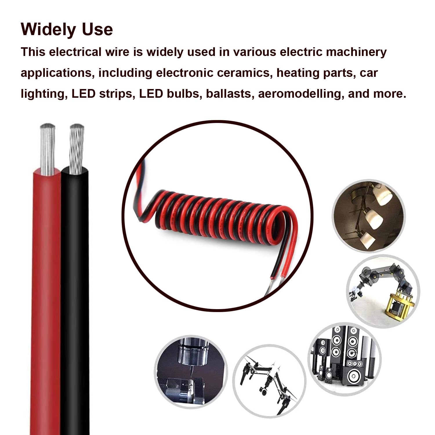 LINKSQ UL Listed 2468 VW-1 FT1 (10FT) 16 Gauge 2 Conductor