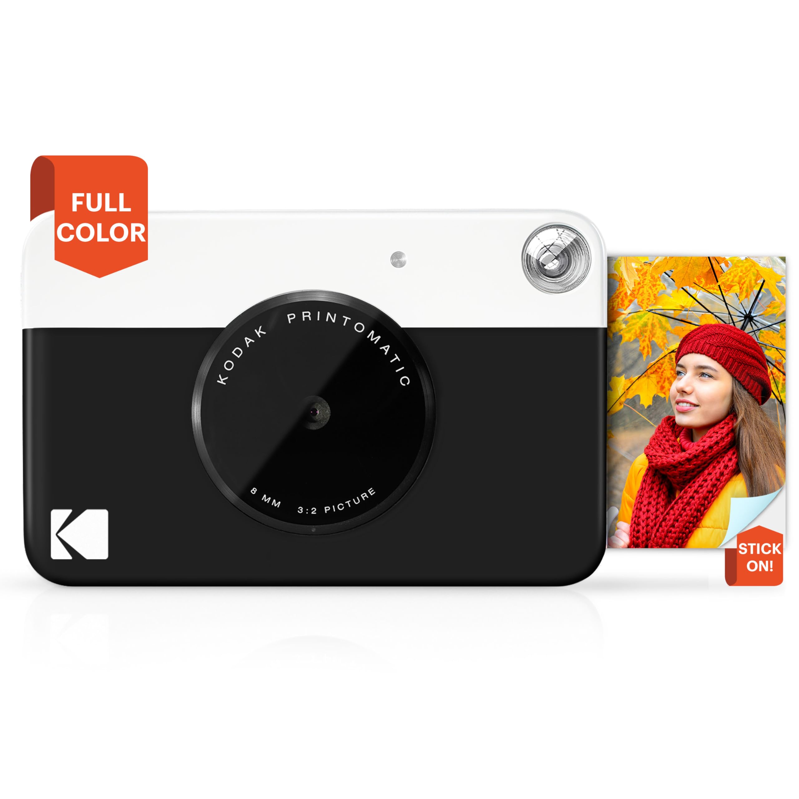 KODAK Printomatic Full-Color Instant Print Digital Camera - Zink 2x3" Sticky-Back Photo Paper - 5MP, Portable, Creative Fun Gift for Birthday, Christmas, Holiday - Black