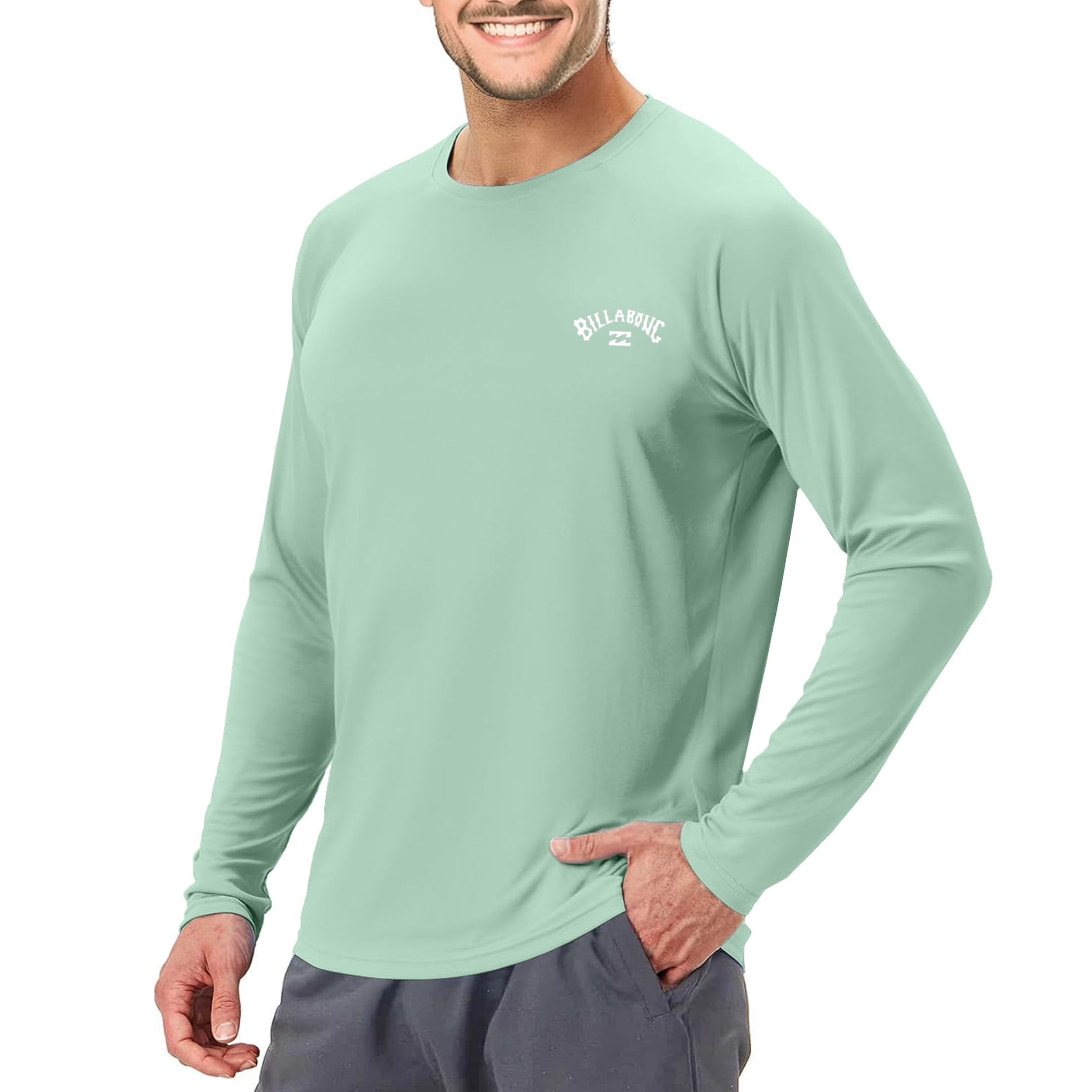 billabong rash guard for men upf 50+ big and tall swim long & short sleeve shirt