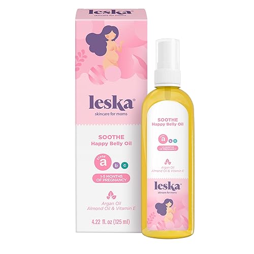Leska Aceite de vientre de maternidad  Etapa A aceite antipicazón para el vientre feliz (meses de embarazo 1-5)  Parte de un sistema completo de