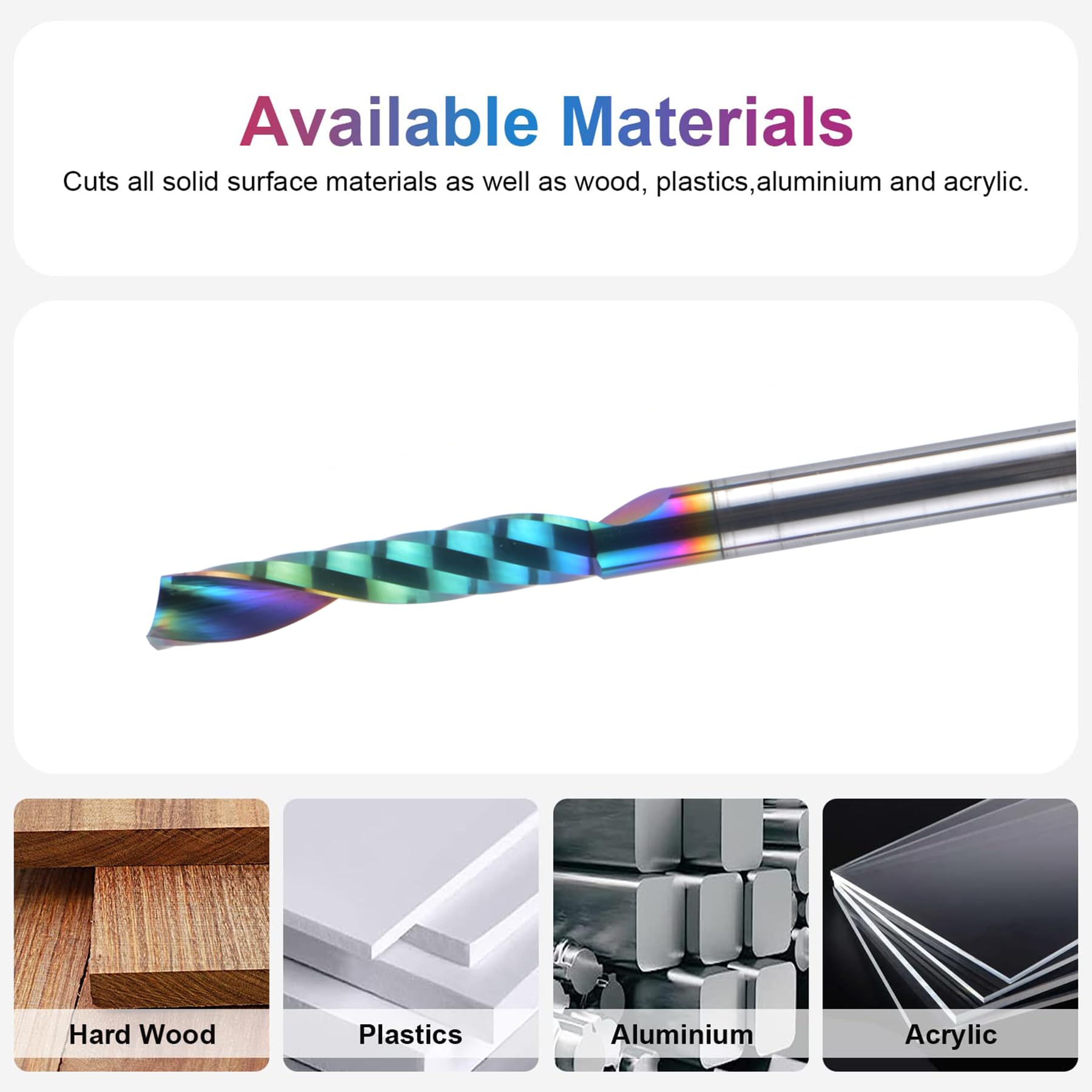 SpeTool 5 Stück Alu Fräser 4 mm Schaft CNC Holz VHM 22 mm Schnittlänge Schaftfräser mit DLC Beschichtung für Aluminium und Kunststoff