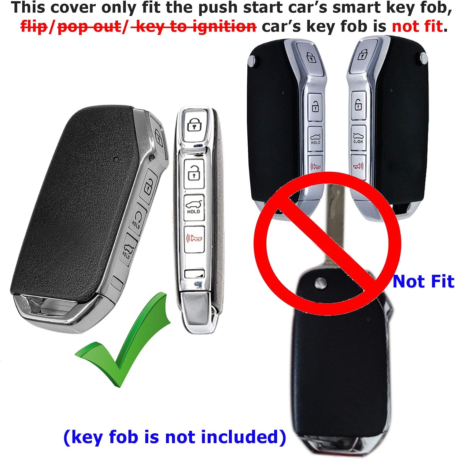 Coolbestda 2x Push Start Rubber Key Fob Cover Keyless Entry Remote Protector for 2019 2020 2021 Telluride Seltos Soul Forte GT EX Sportage Sorento Cerato Niro (Key in ignition OR Flip Key NOT FIT)