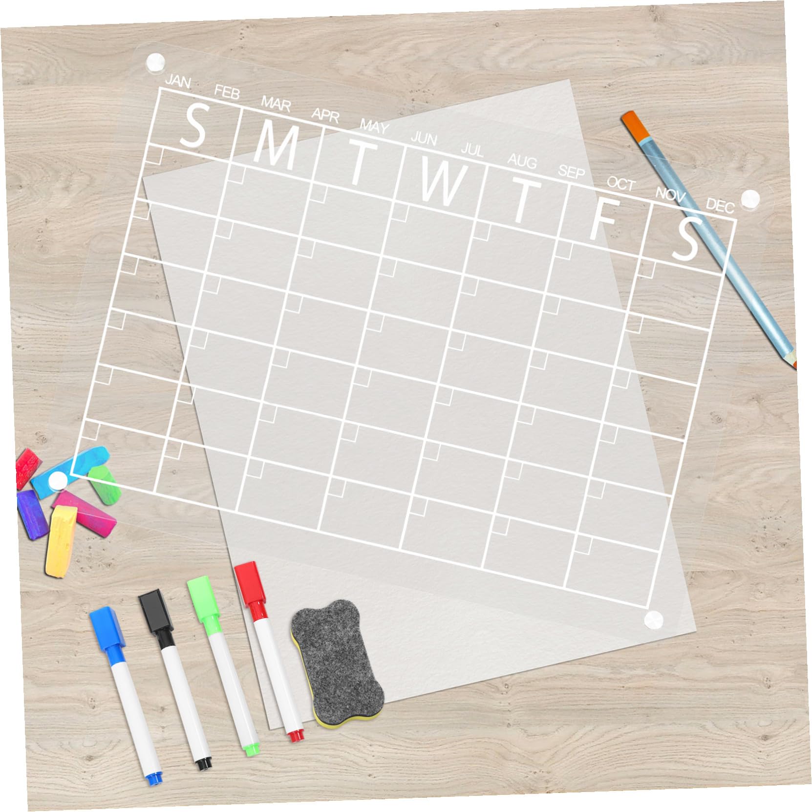 Magnetische Acryl-trockenlöschtafel Transparentes Wiederbeschreibbares Wochenplaner-board für Büro und Zuhause Stabiles Memo-board zum Organisieren und Nachrichten Schreiben