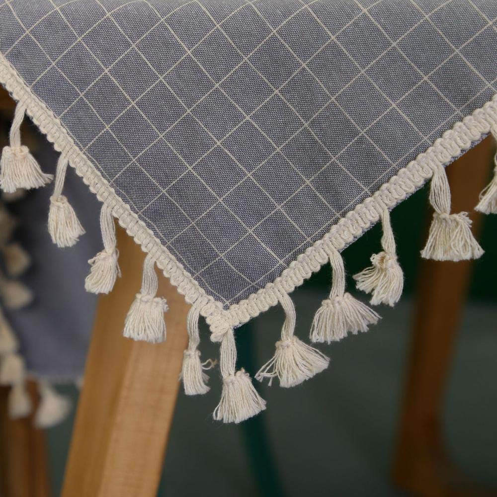Antitache Lavable Nappe Rectangulaire Linge de Coton Nappes Tissu de Table Ornements Design Gris 140 × 240cm