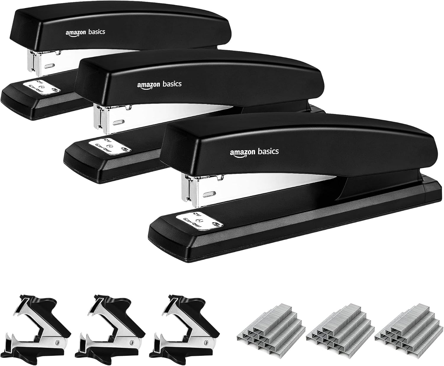 Amazon Basics Stapler Value Pack Including Staples and Staple Remover, 3 Pack