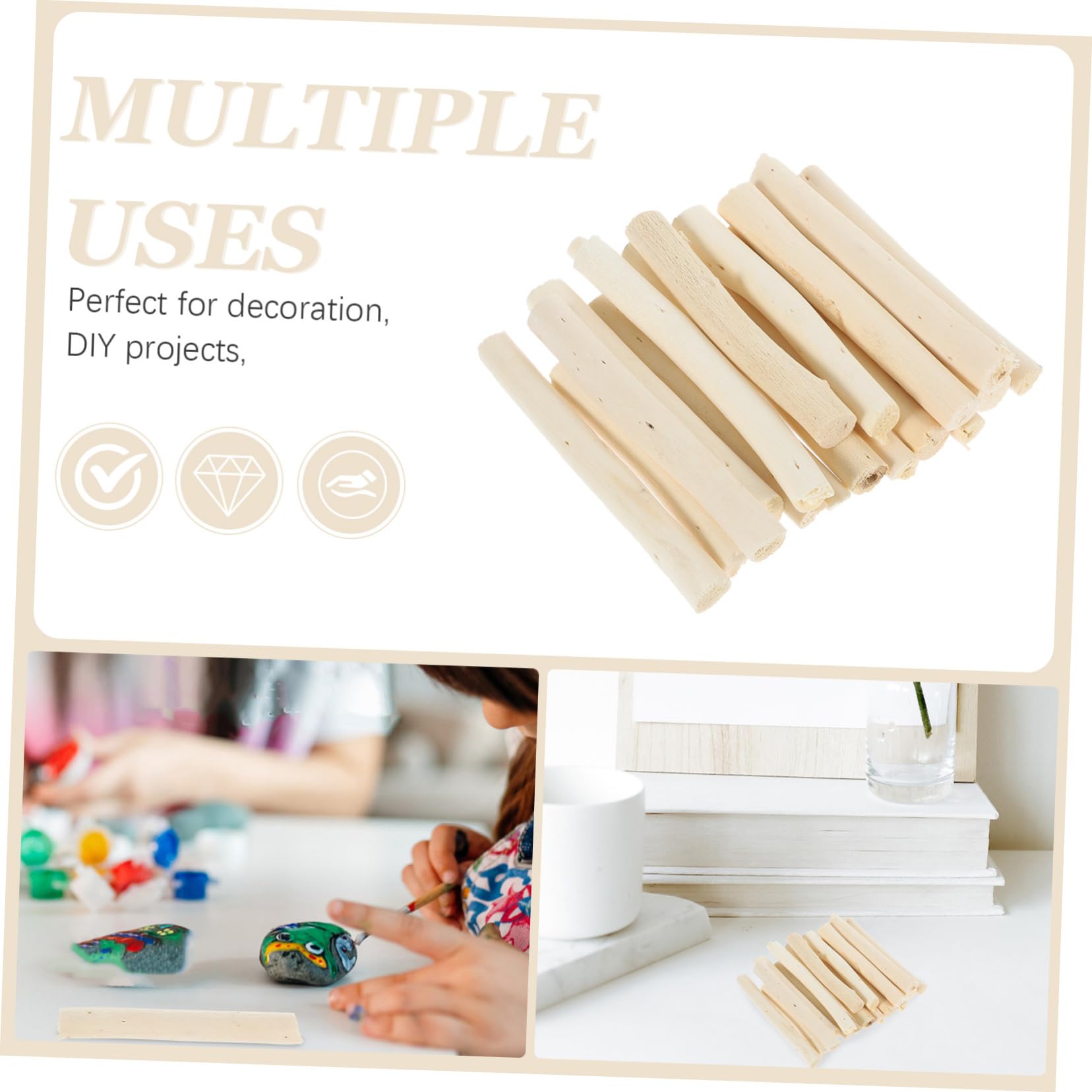 Uonlytech 3 Series Ramas Secas Para Manualidades De Madera Natural Para Proyectos Diy Y Fotografía Accesorios 50 Piezas*3