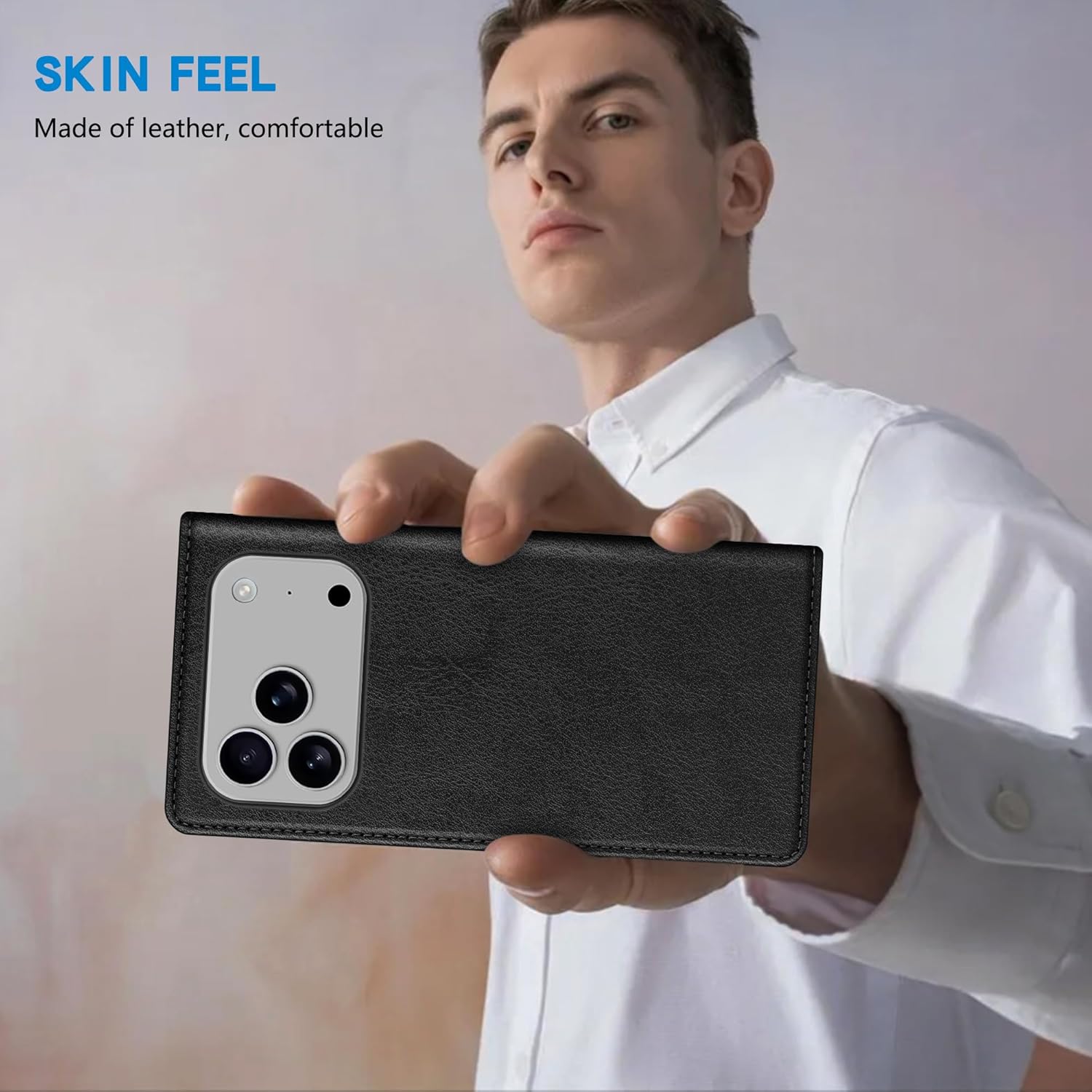 ZZXX for iPhone 17 Pro Max Wallet Case with [RFID Blocking] Card Slot Stand Strong Magnetic Leather Flip Fold Protective Phone Case for iPhone 17 Pro Max Case Wallet(Black-6.9 inch) - Image 6