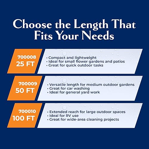 Miniatura 4 de Manguera de jardín plana (25 pies x 58 pulgadas), ligera, chaqueta de fibra duradera, flexible y sin torceduras, manguera de agua no expandible,