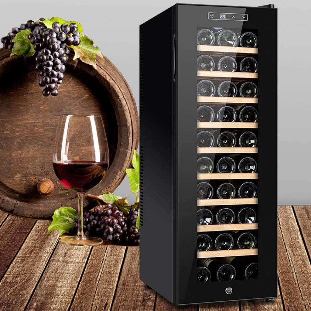 Ljlzxpbus 30 Bottle Wine Cooler Thermoelectric Stainless-Steel Fridge For Red Or White, Digital Display, Reversible Glass Door on Fridge.com - View 2