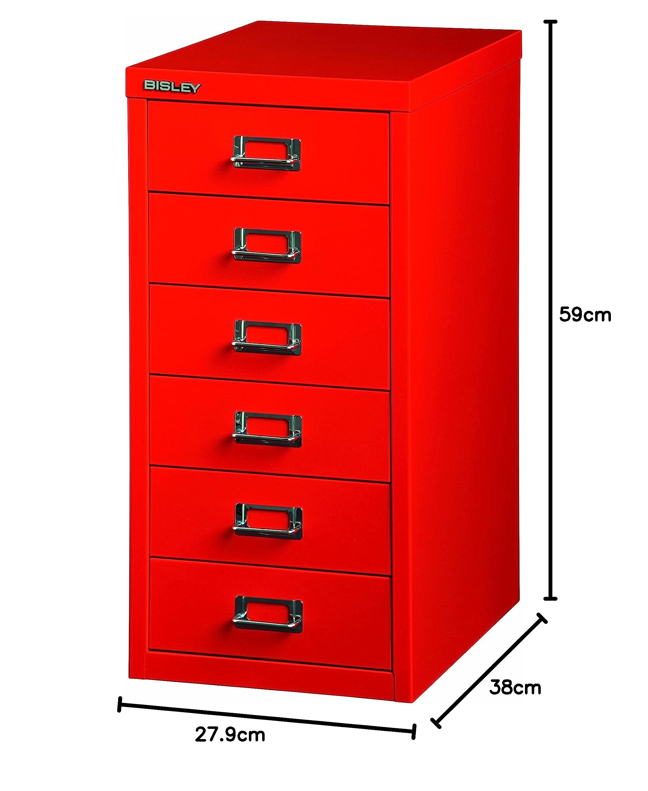 BISLEY MultiDrawer Serie 29, DIN A4, 6 cajones, Metal, 670 cardinales, 38 x 27,9 x 59 cm