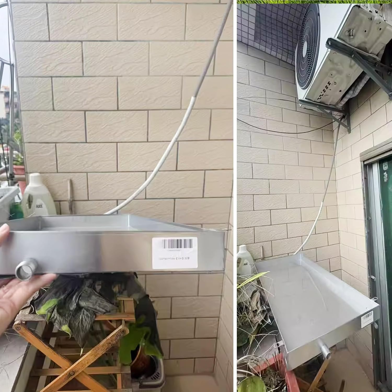 304 Stainless Steel Drip Pan for AC Units - Durable Oil Catcher Tray, Easy to Clean, Portable Design for Indoor & Outdoor Use, 20x90cm (8x36in) - Essential HVAC Accessory