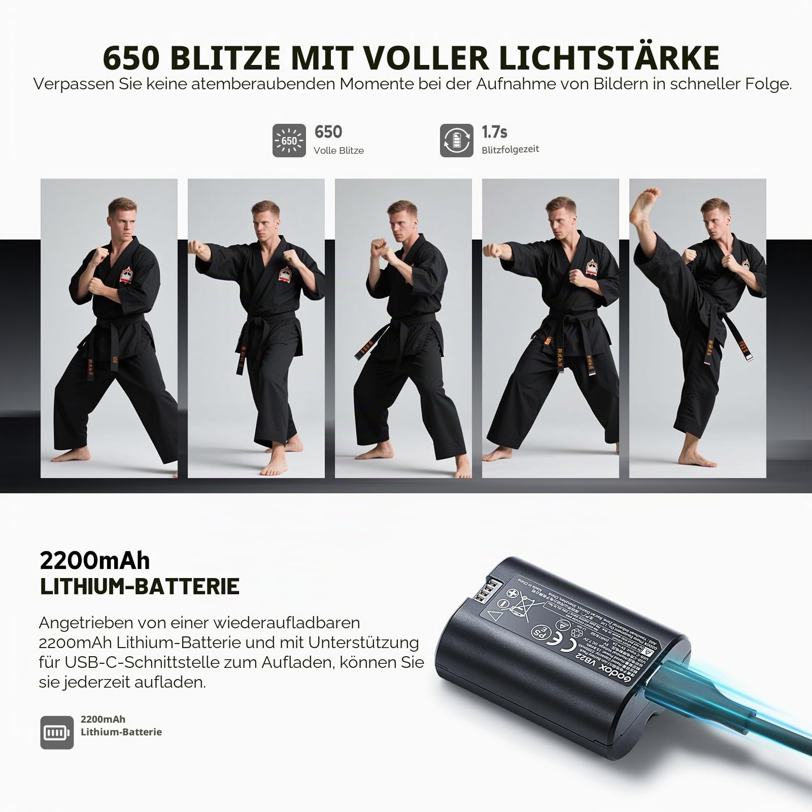 Godox V480S TTL Kamerablitz für Sony Kamera, Touchscreen Flexible Jump Head Diffuser GN50 HSS 1/8000s, bis zu 650 voller Leistung blinkt nur 1,7 Sekunden (V480S for Sony)