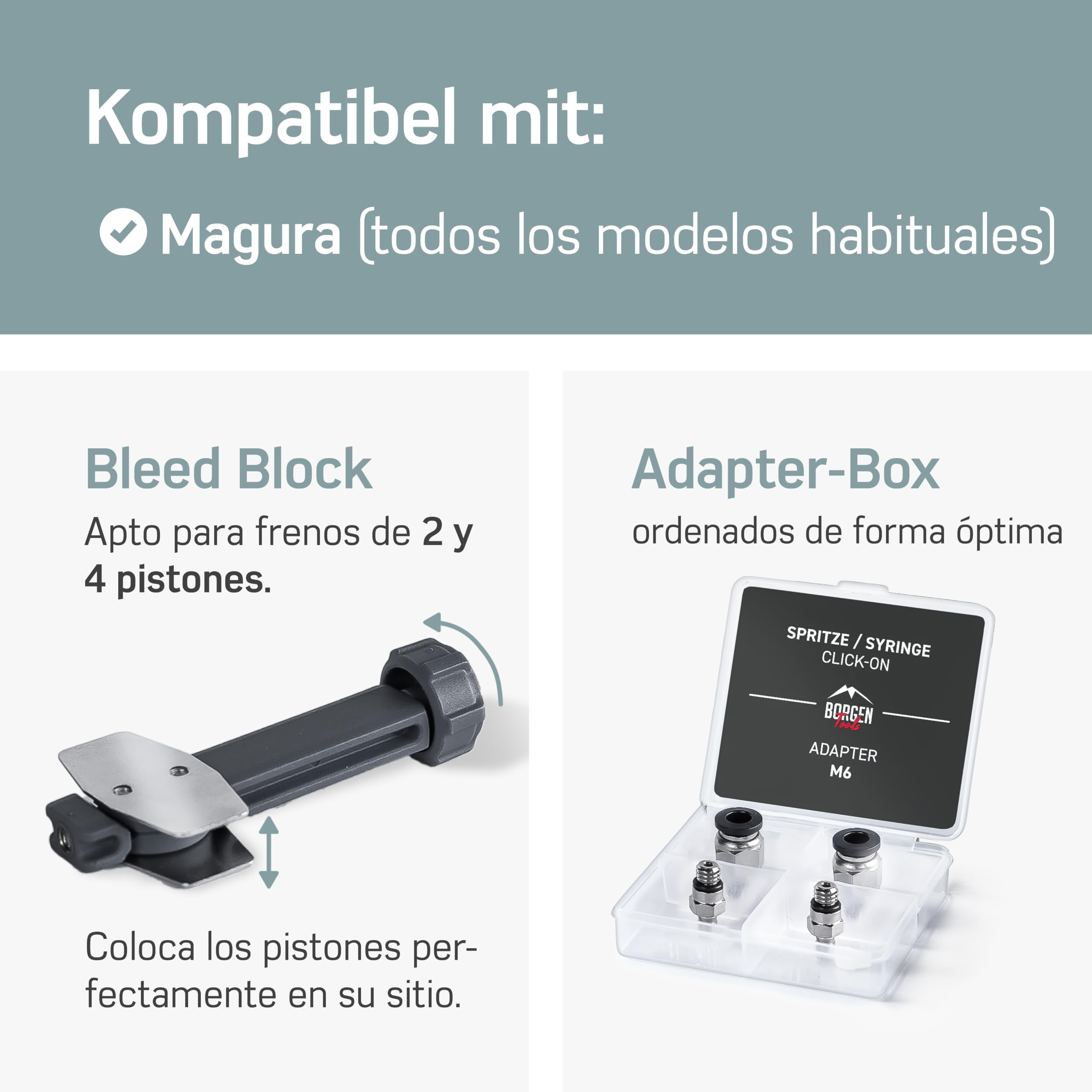 Borgen Kit de Purgado Pro para Frenos de Disco Magura para Bicicleta - Kit purgado magura con Instrucciones, Incluye 2 x 100 ml de Aceite Mineral, para Magura MT7, MT5 y Muchos más