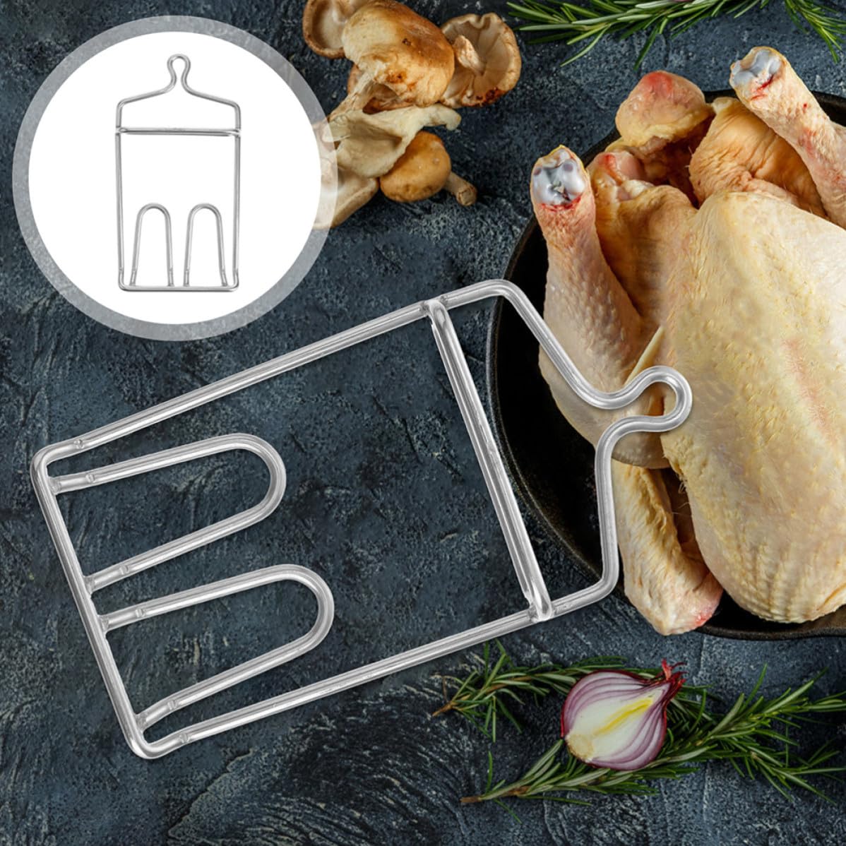 Luxshiny 2piezas Acero Inoxidable Cuchillas Resistentes para Colgar Carnes Pollo Cerdos Chuletas de Unidades para Carnicero Bbq Cocina Caza y Uso Doméstico