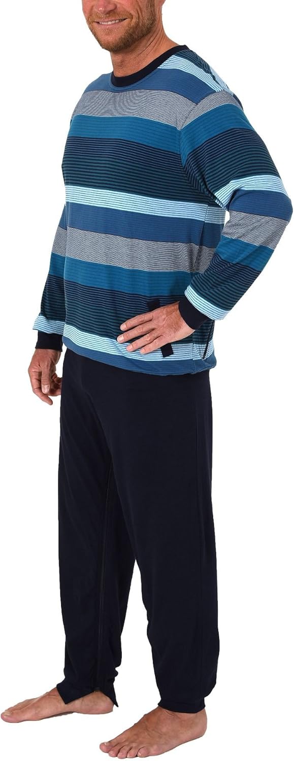 Normann Care Men's Long-Sleeve Alzheimer's Clothing Jumpsuit Overall Onesie with Zipper at Back and Leg