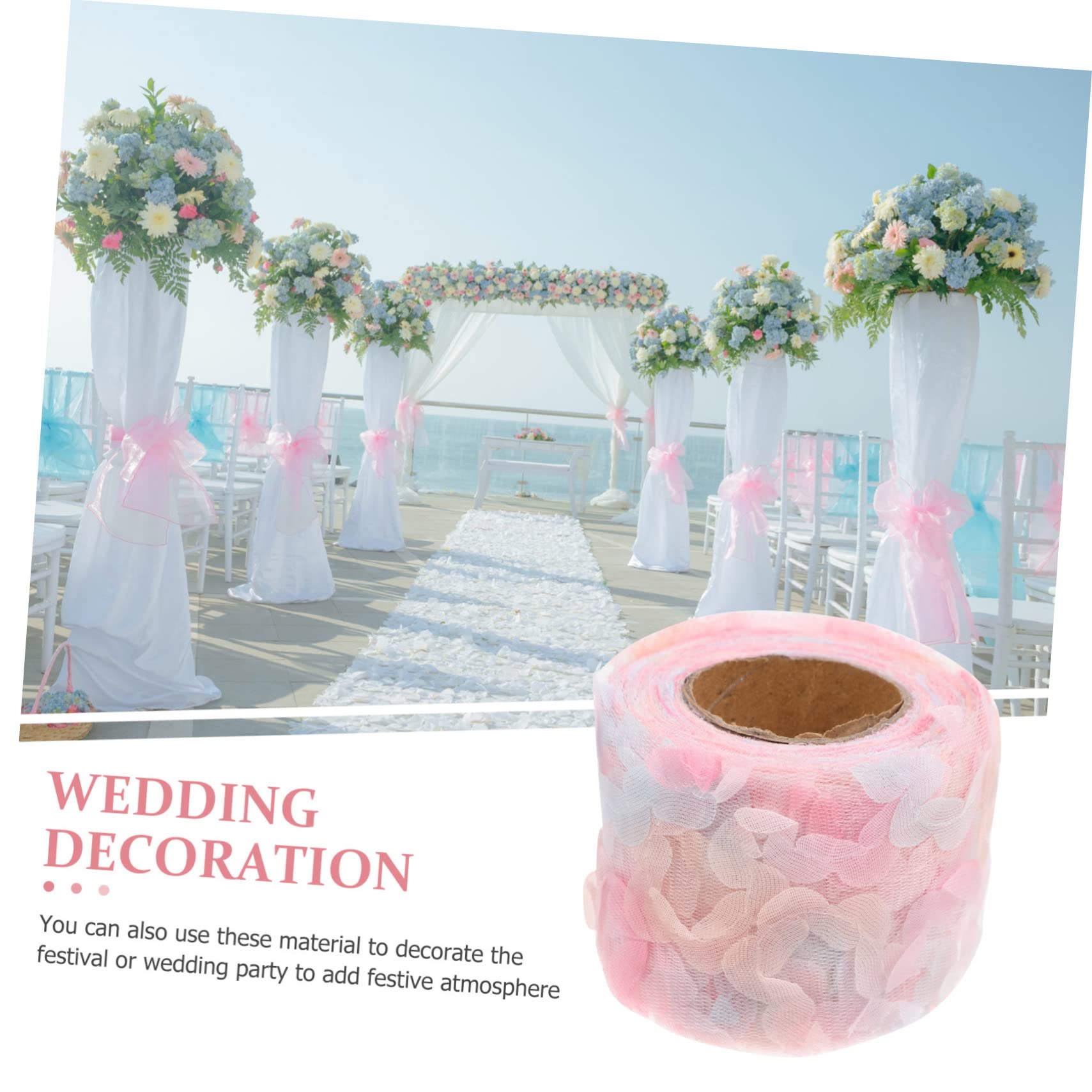 EXCEART 5 Rose in Filato Di Chiffon Mestiere Nastro Di Pizzo Cucito Nastro Da Ricamo Floreale Floreale Rifiniture in Pizzo Stoffa I Fiori Poliestere Sposa