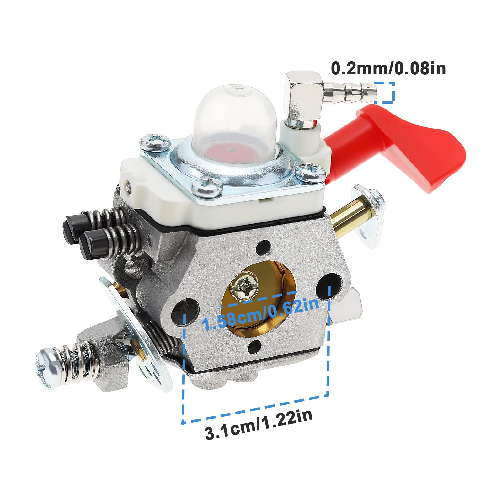 OTOTEC Carburatore per tosaerba compatibile con motori Walbro WT-997 WT-668 WT-664 23-30.5CC Accessori per tosaerba da giardino Parti di ricambio del motore