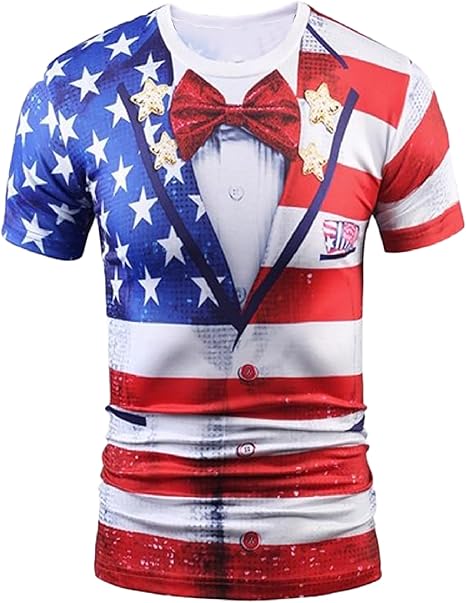 Amazon.co.jp: [Felimoa] プリントTシャツ アメリカ 国旗 コスプレ