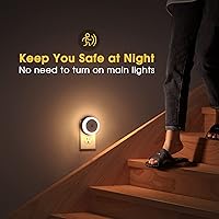 Vista 50 de Briignite Luz nocturna azul celeste, luces nocturnas enchufables a la pared, luz nocturna con sensores de luz, luz nocturna LED para habitación