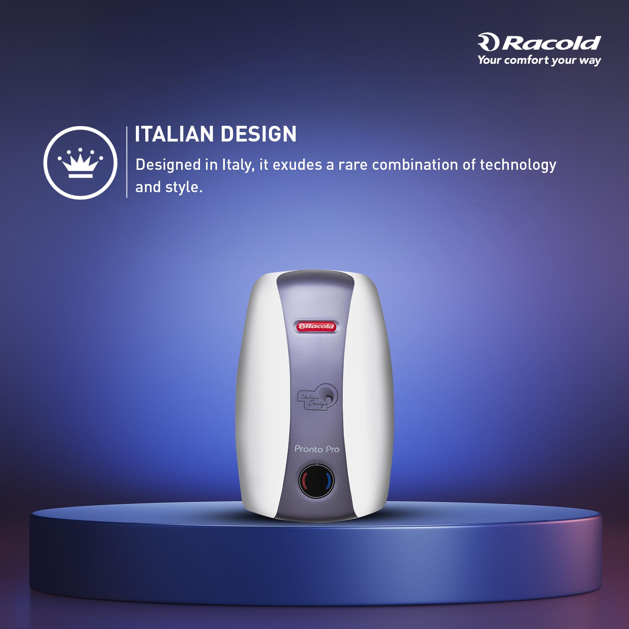 Racold Pronto Pro 3L 3KW Vertical Instant Water Heater (Geyser) | Faster Heating | Suitable for High Rise Buildings | Italian Design|3 Levels of Safety|Convenient for Kitchen & Bathroom Applications 1