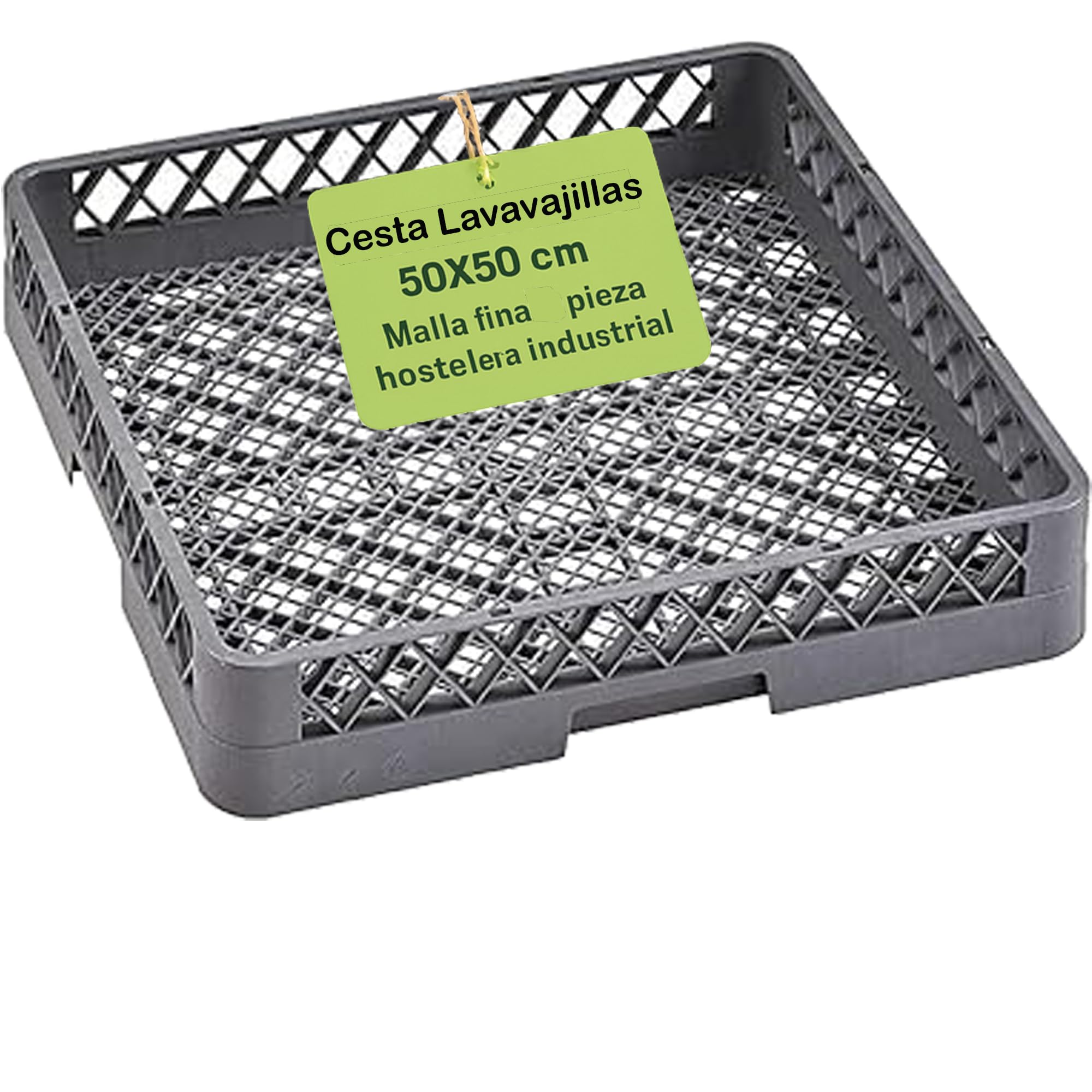 Cestino Lavastoviglie Universale Vassoio scolapiatti Bicchieri Posate Maglia Sottile 50x50x10 Cm Polipropilene Grigio Rack Essiccazione Hosteleria Cucina Industriale Ristorante
