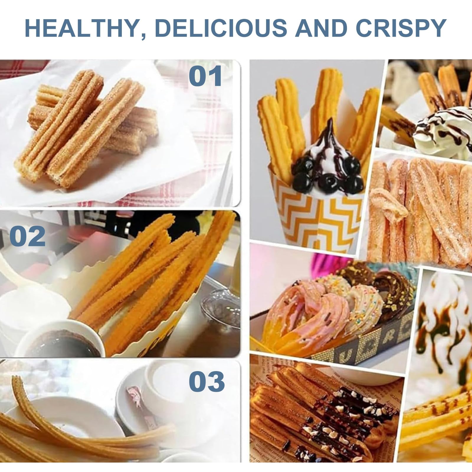 Churros Maker Machine, pressa verticale manuale in acciaio inox per ciambelle e churros, attrezzatura da cucina ideale per ristoranti e panetterie