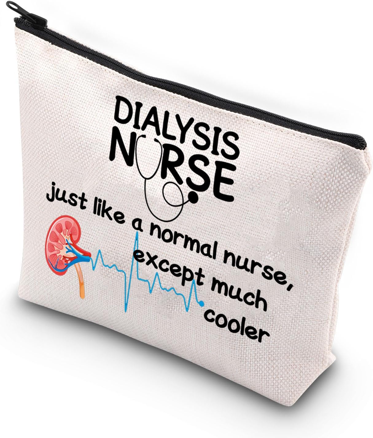 VAMSII Dialysis Nurse Gifts Makeup Bag Funny Dialysis Tech Gifts Nephrology Nurse Gifts Renal Nurse Gifts Zipper Pouch (Dialysis Nurse)