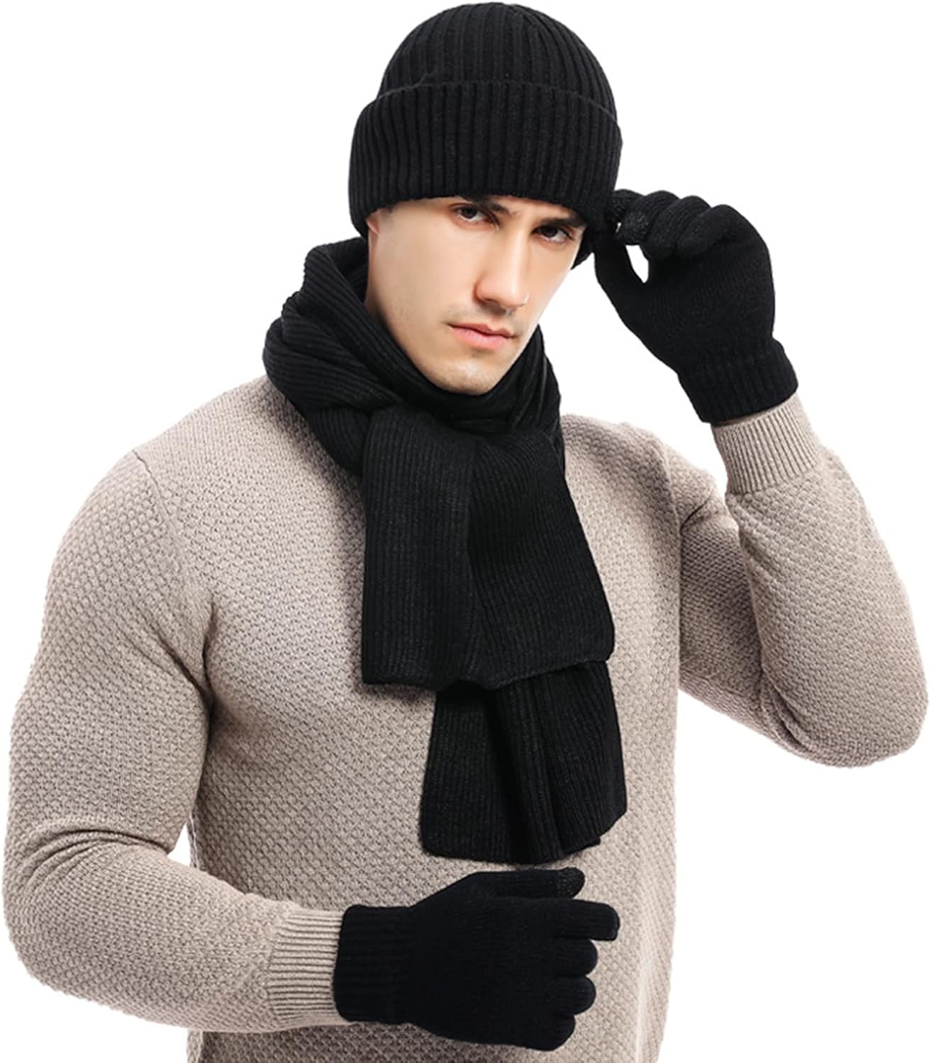 Wool hat scarf and glove set Clearance