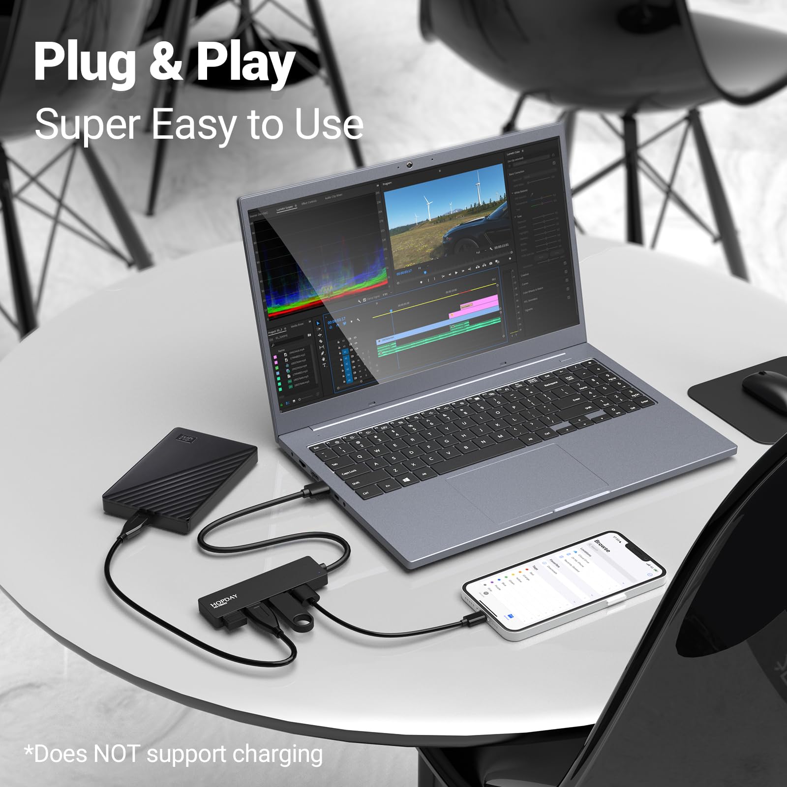 Hub USB 3.0, Hub USB ultrasottile a 4 porte, Hub USB 3.0 ad alta velocità per Macbook, Mac Pro/Mini, Mac, Surface Pro, XPS, unità flash USB, PC notebook, laptop, dischi rigidi esterni
