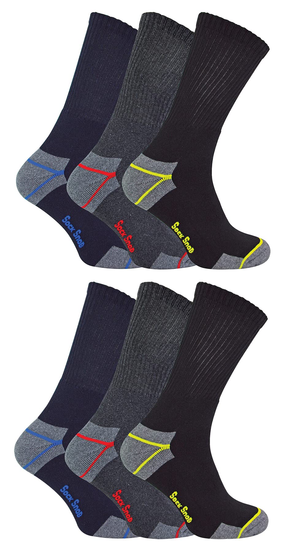 Sock Snob - Mens Heavy Duty Cushioned Work Boot Socks Big Foot 11-14 UK