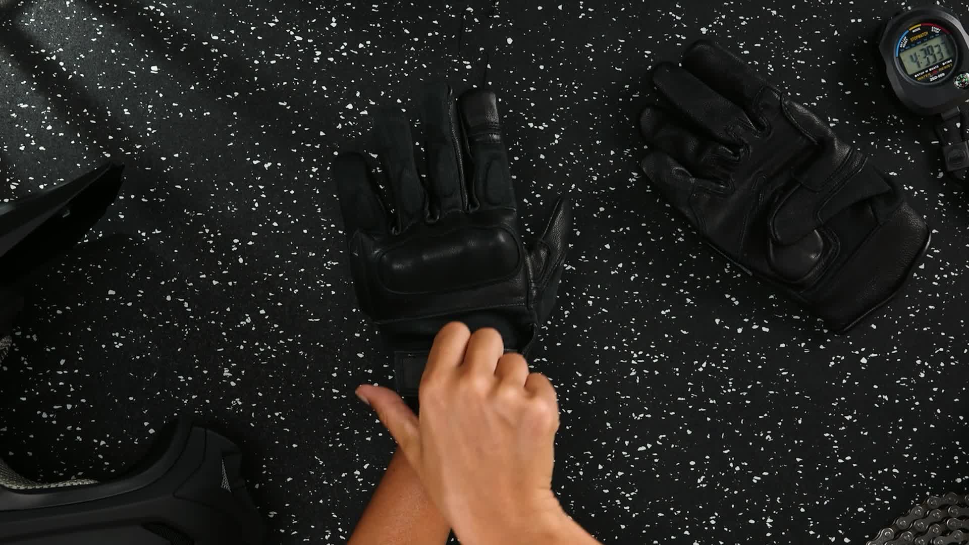 Mil-Tec Men's Gloves Leather / Kevlar Black size M : Amazon