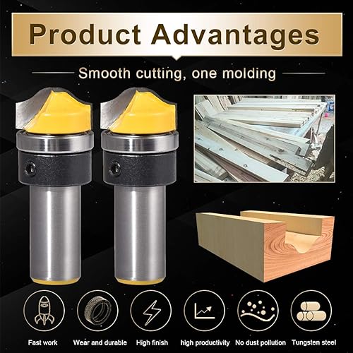 Miniatura 3 de KATUR Broca de router de ranura Ogee de panel sintético, broca de plantilla de ranura Ogee para panel sintético, ranura de puerta que forma un