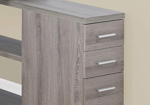 Miniatura 4 de Monarch Specialties Computer - Escritorio de esquina con forma de L estilo contemporáneo y estantes abiertos y cajones 48 pulgadas de largo color