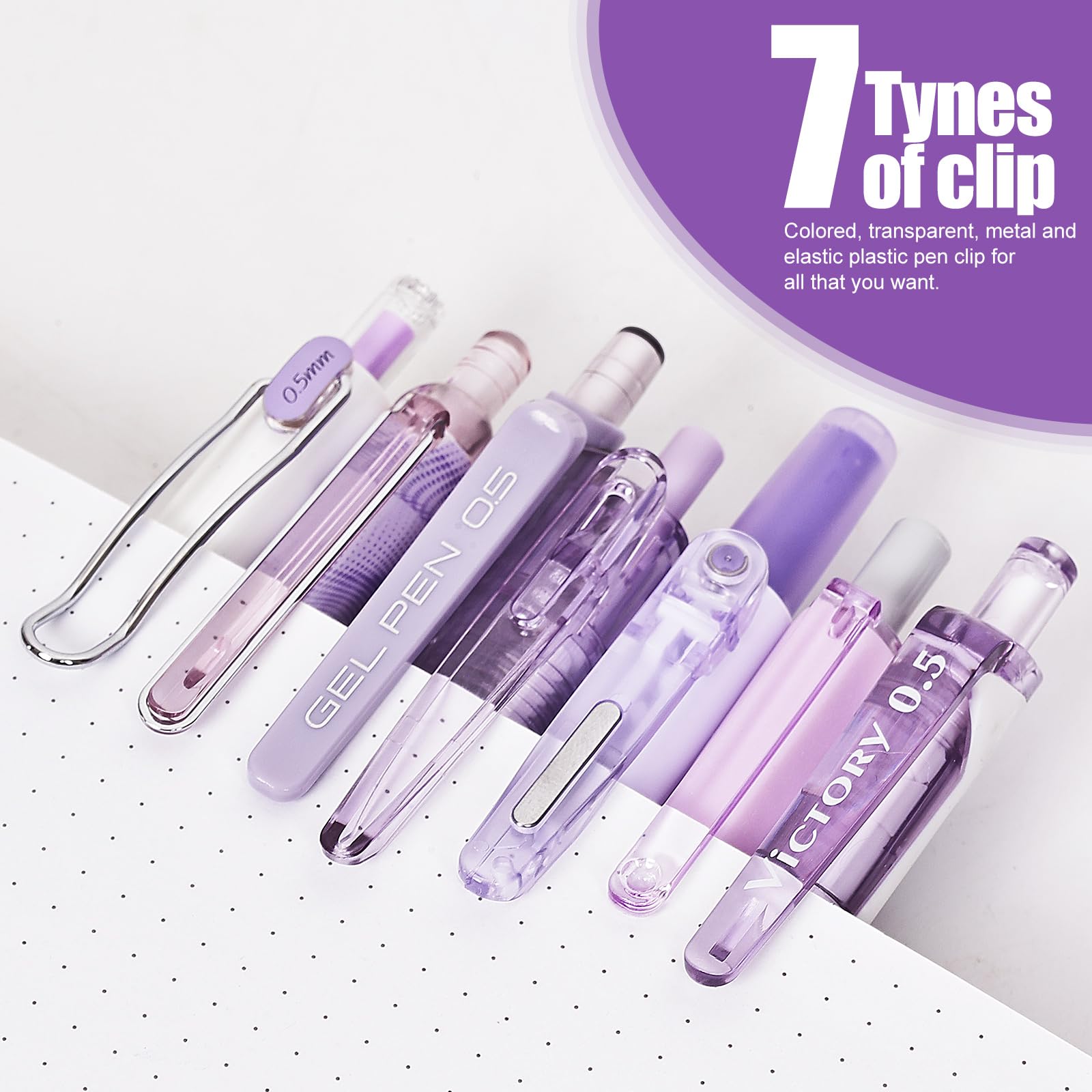 Juego de 7 bolígrafos de tinta de gel pastel, paquete de 6 bolígrafos de tinta negra con 1 resaltador para escribir, bolígrafo de gel líquido retráctil (0.5 mm), bonitos bolígrafos estéticos