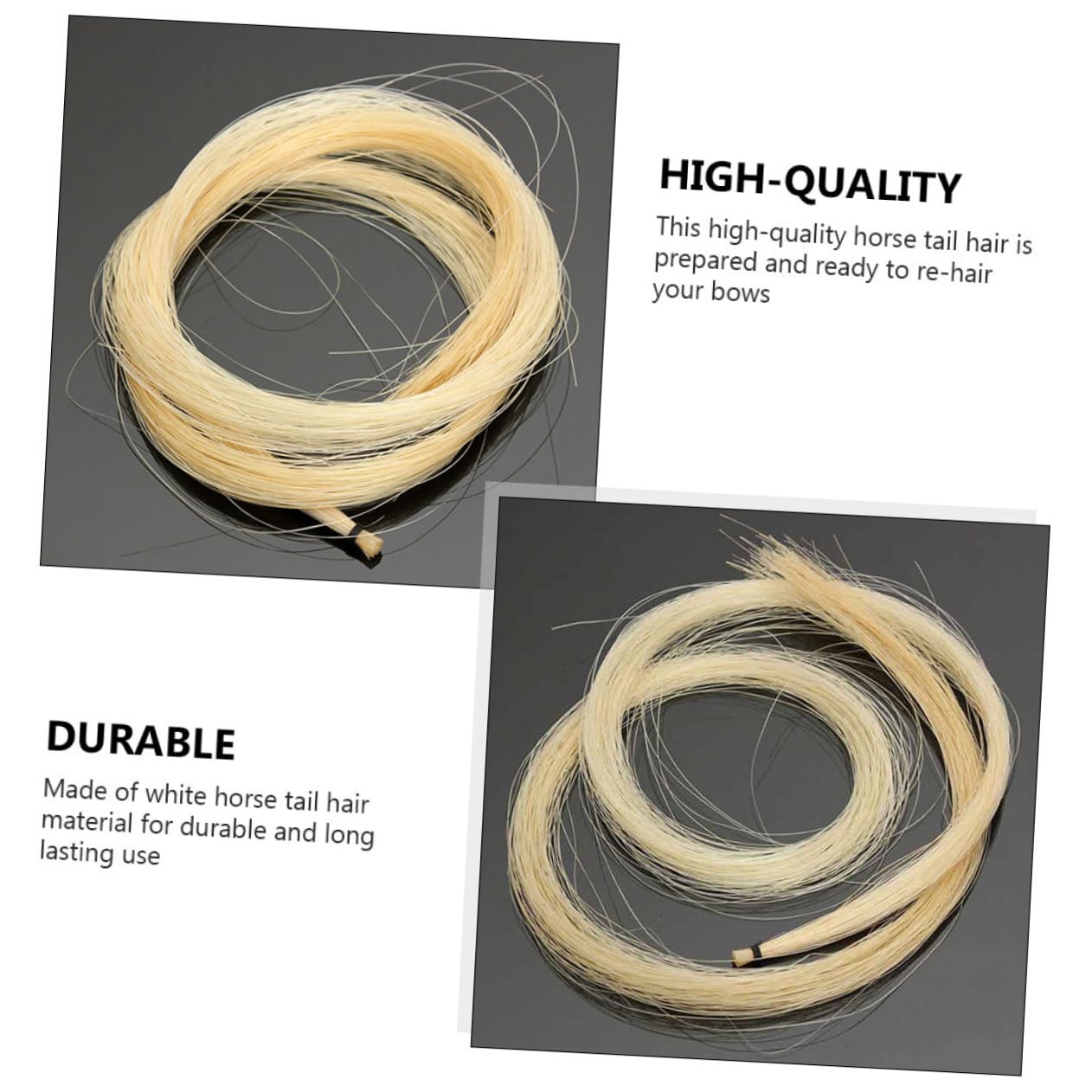 VICASKY 12piezas Pelo De Para De Violín Accesorios Prácticos Para Reparación De Instrumentos Cabello Natural Para Violines Color Khaki