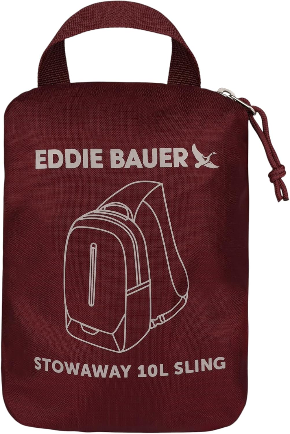 Eddie Bauer Stowaway Packable Sling Bag | Travel | Outdoor | Lightweight | Compact | Ripstop Nylon, Black Cherry-10L - Image 7