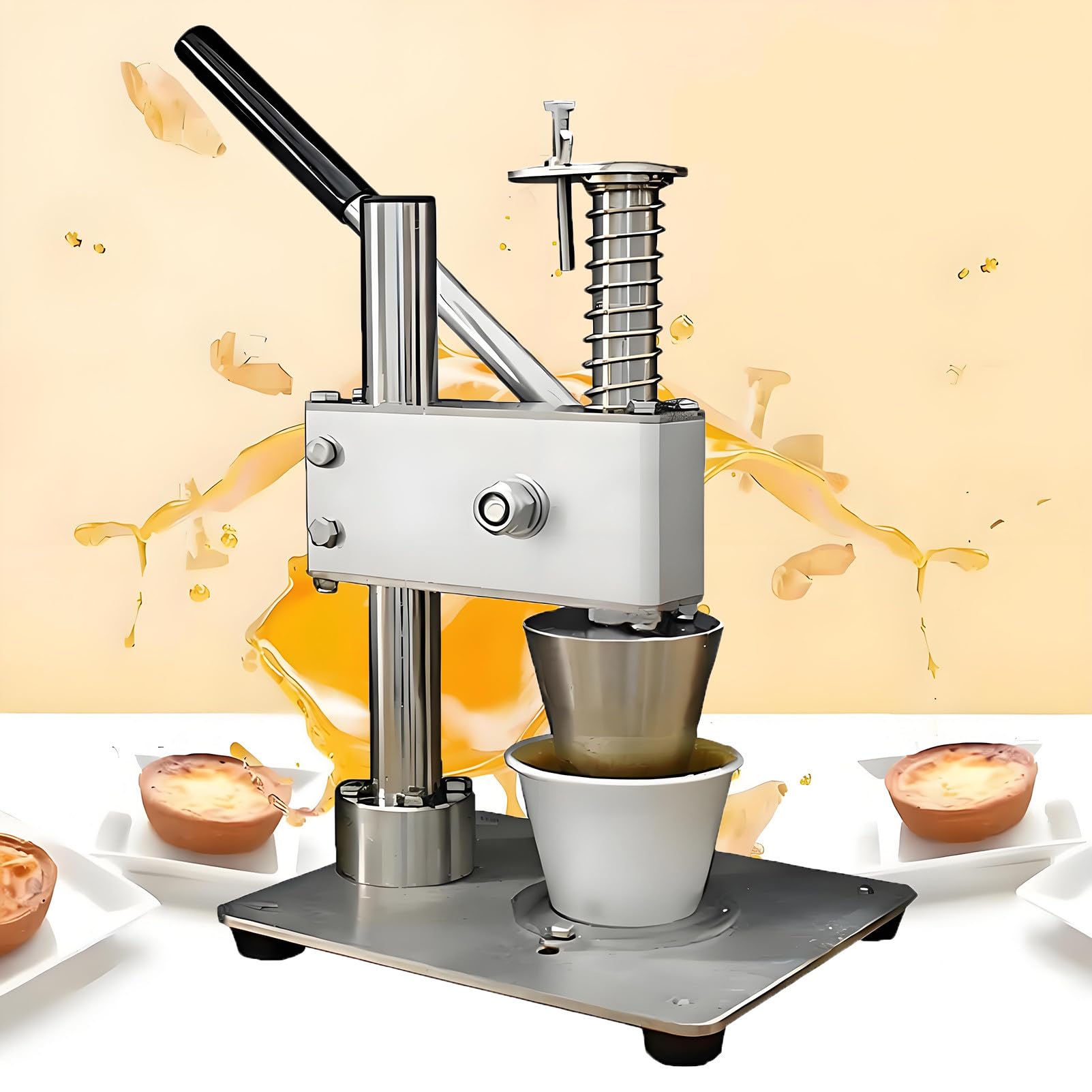 EpyGnom Manual Egg Tart Shell Press Machine, Tartlet Shell Molding Forming Machine, Food Grade Stainless Steel Stable Base, for Uniform Egg Tart, Pie, Tartlet, Muffin Base Making H41