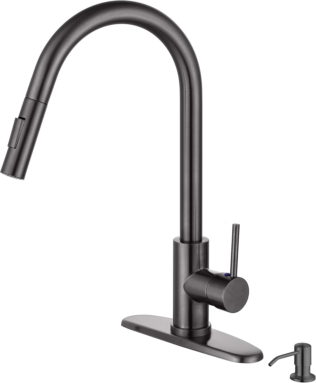 RKF Pull Down Kitchen Faucet with Sprayer,Single Handle High ArcPull