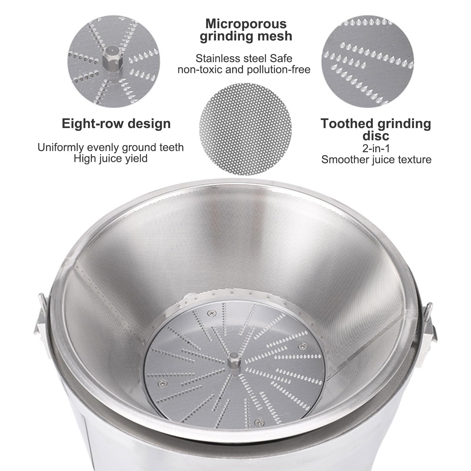 KEhtu Extracteur de jus Professionnel, centrifugeuse électrique en Acier Inoxydable avec séparation Automatique de la pulpe, Silencieux, pièces compatibles Lave-Vaisselle