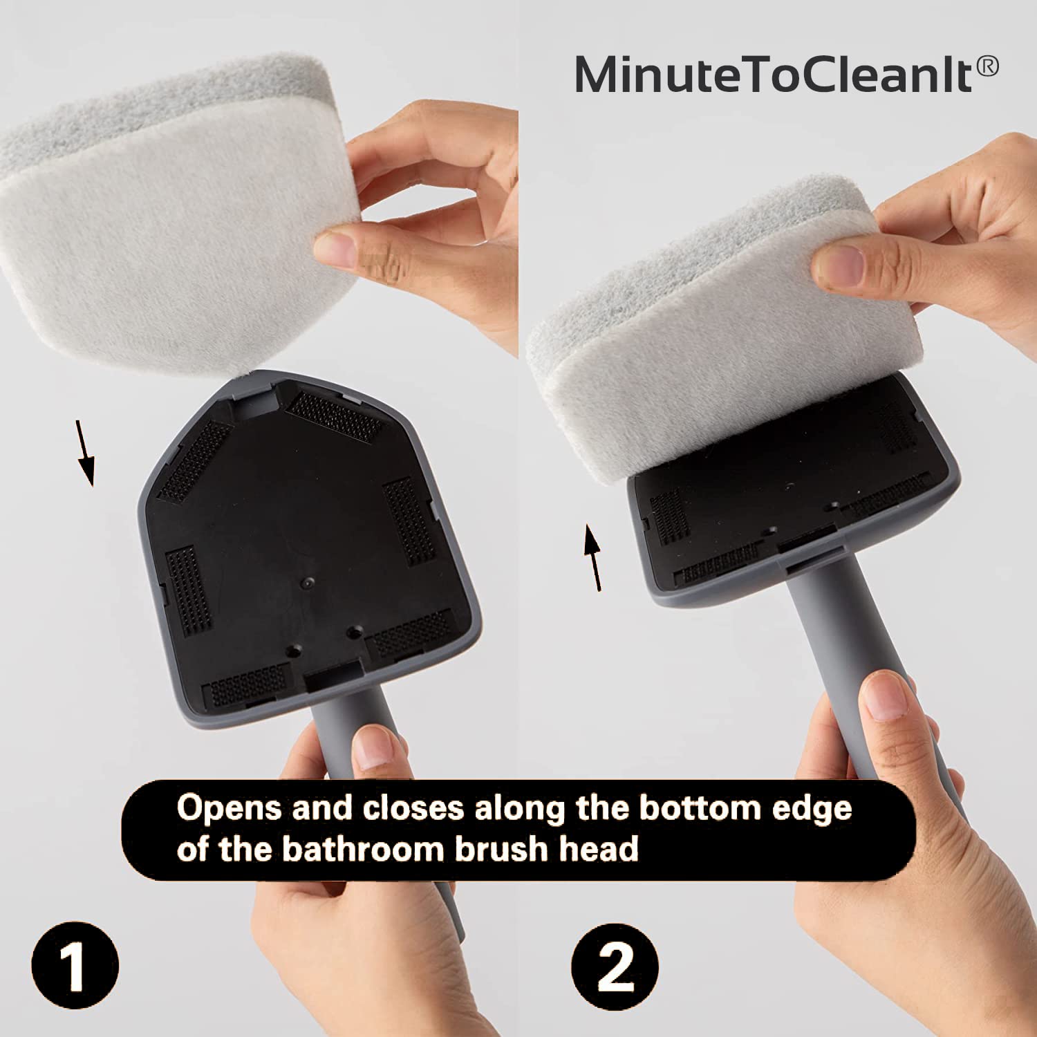 MinuteToCleanIt Replacement Head Scrubber Refill for Extendable Bathroom Tile Scrubber Brush - Pack of 2X Scrubber Sponge Refills 1
