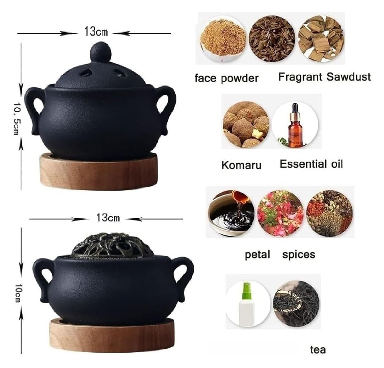 Elektryczny ceramiczny palnik kadzidła z timerem - kuchenka do aromaterapii do domu, biura, jogi i urody (biały)