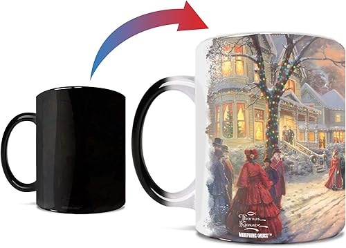 Miniatura 1 de Morphing Mugs Thomas Kinkade – Una Navidad victoriana – Una taza de cerámica sensible al calor que cambia de color de 11 onzas – Imagen revelada