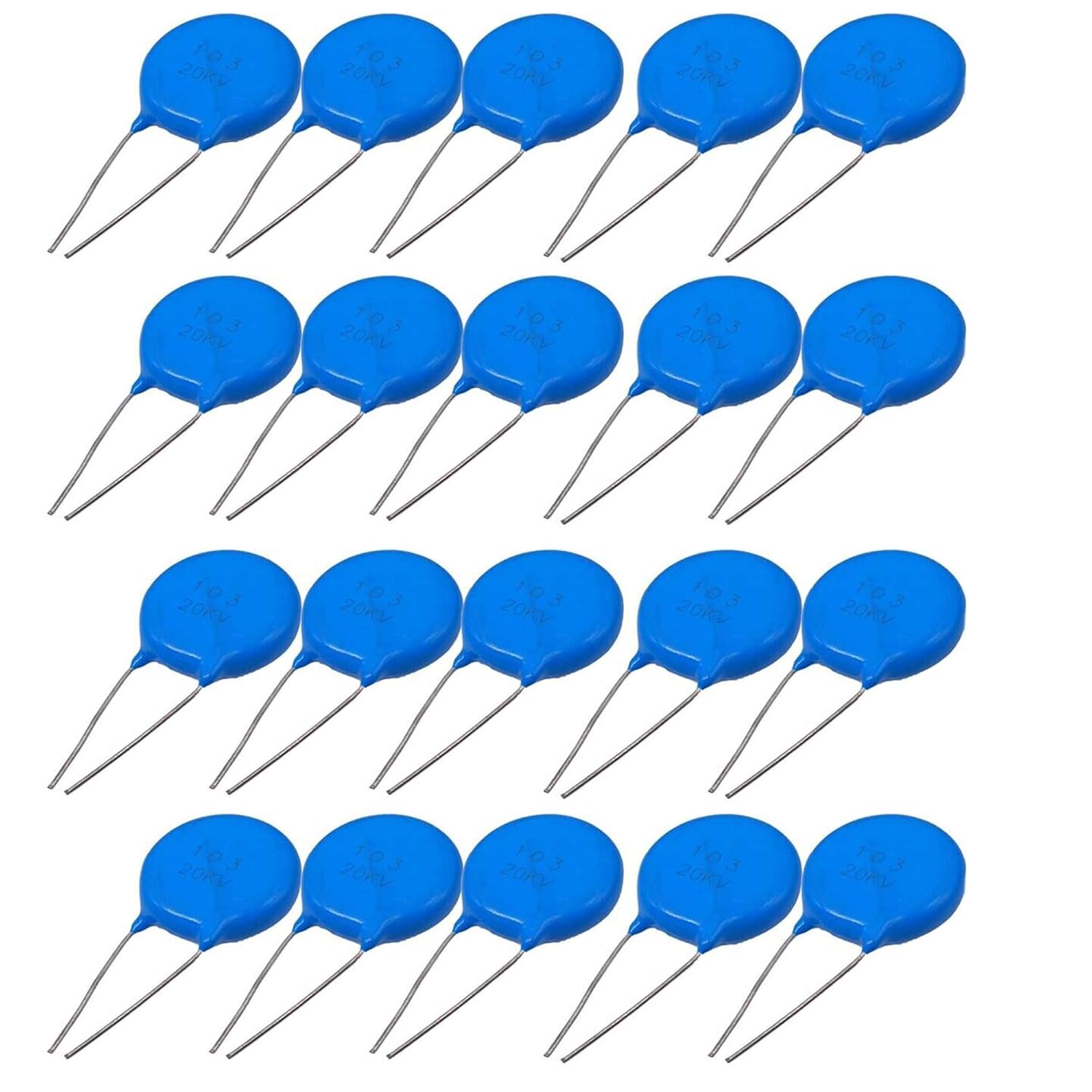 20PCS Ceramic Disc Capacitors 10000pf 10nf 0.01uf 103 20000V 20KV