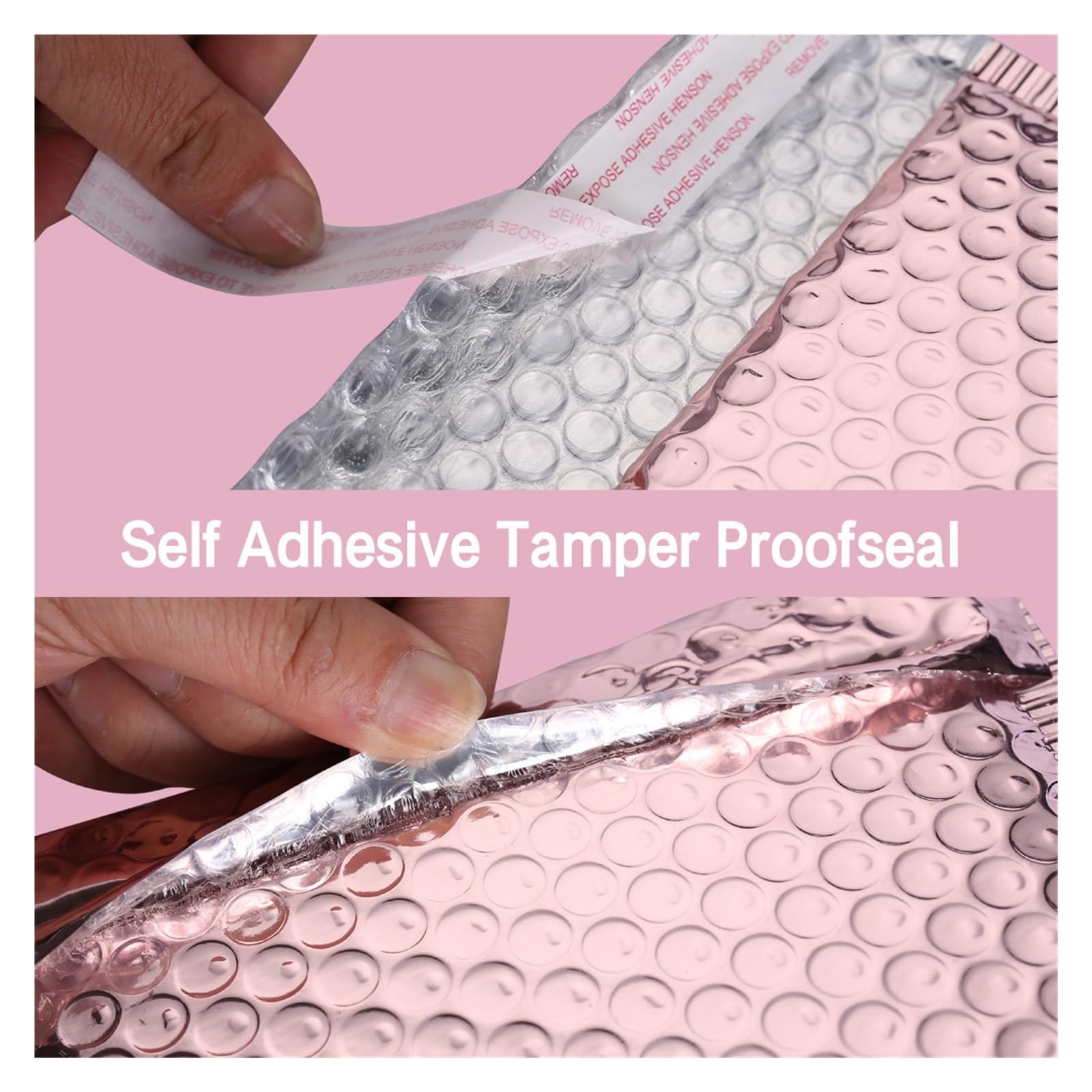 Luftpolsterumschläge, Verpackungsbeutel, Luftpolsterfolie, Roségold, Luftpolsterumschlag, Schaumstofffolie, Versandtasche, wasserdichte Luftpolsterumschläge for Geschenkverpackungen, 50 Stück Verpacku