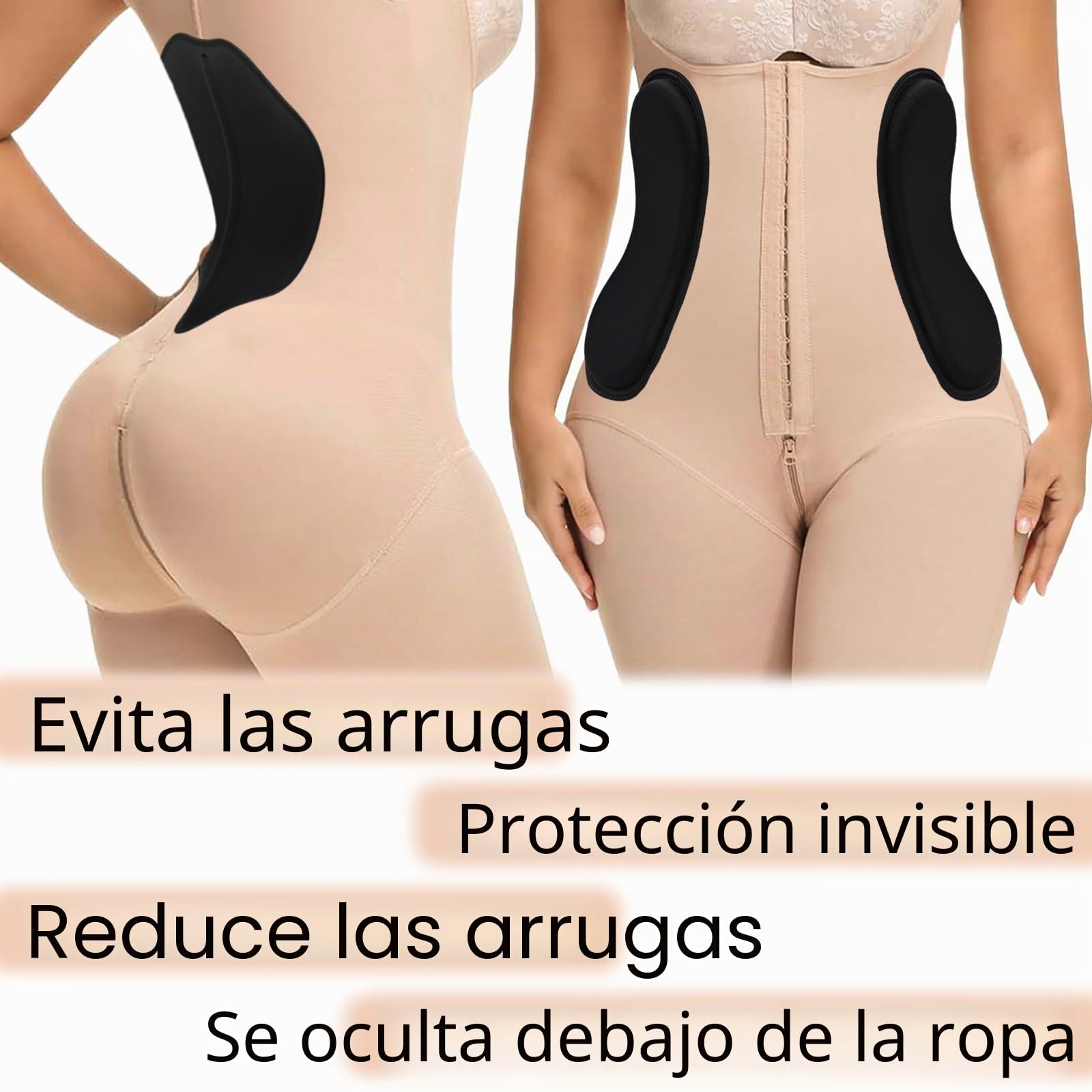 Lyreh Juego de 4 tablas de compresión lateral abdominal, material de esponja, protectores laterales de espuma lipo con tabla de compresión plana abdominal y panel trasero lumbar para recuperación