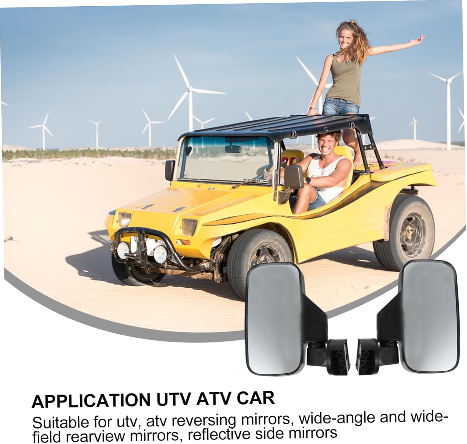 Car Mirror Wide Angle Adjustable Auxiliary Rearview Mirror for Utv Atv Enhanced Safety with Reflection Eliminates Blind Spots for Improved Driving