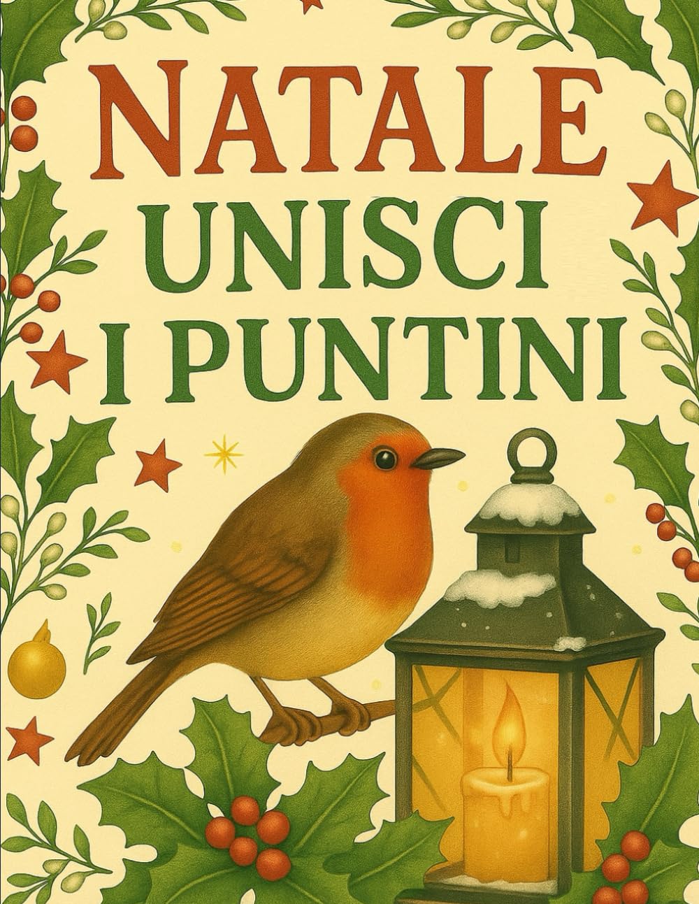 Natale Unisci i Puntini: Libro di Punti da Unire in Grandi Caratteri Puzzle Punto a Punto per Adulti e Anziani